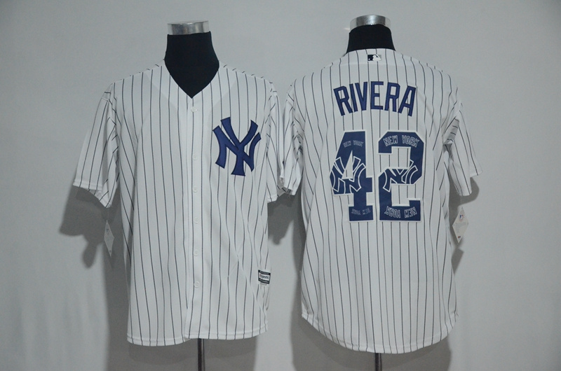 2017 MLB New York Yankees #42 Rivera White Fashion Edition Jerseys